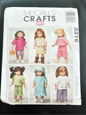 McCall’s Crafts Pattern 3216 for 18” Doll Clothes